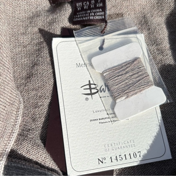 BLACK BROWN 1826—100% Extrafine Merino Wool Sweater—XL—Light